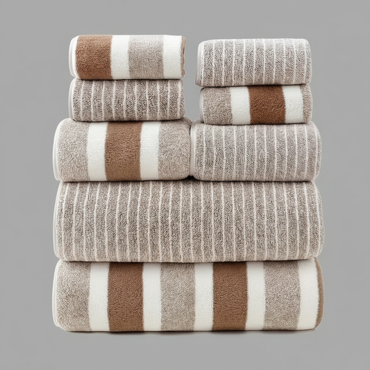 Luxus Badetuch-Set | 8-teiliges Korallenvlies Handtücher