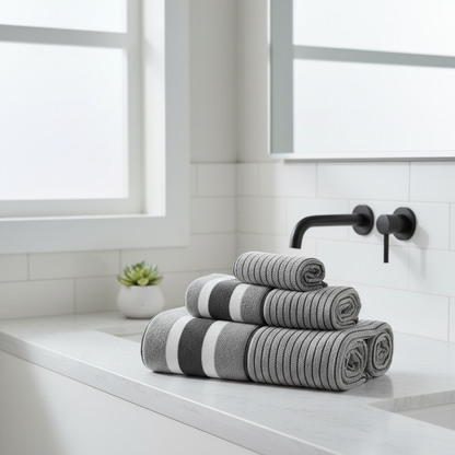 Luxus Badetuch-Set | 8-teiliges Korallenvlies Handtücher