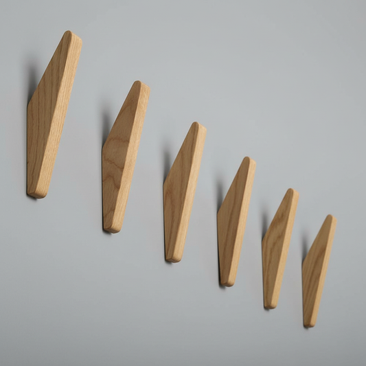 ElmHooks | Kleiderhaken für die Wand aus Massivholz Set