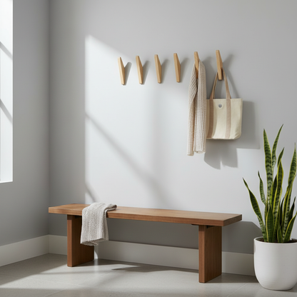 ElmHooks | Kleiderhaken für die Wand aus Massivholz Set