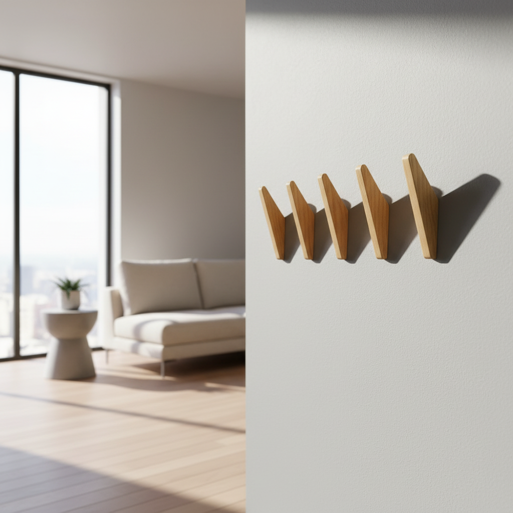 ElmHooks | Kleiderhaken für die Wand aus Massivholz Set