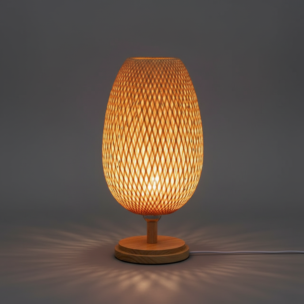 BambooLight | Vintage Tischlampe aus Bambus für Wohnzimmer