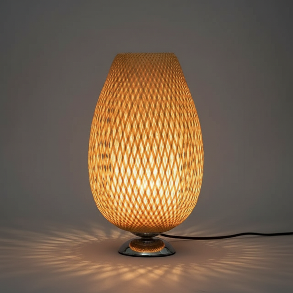 BambooLight | Vintage Tischlampe aus Bambus für Wohnzimmer