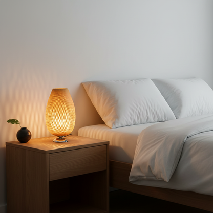 BambooLight | Vintage Tischlampe aus Bambus für Wohnzimmer