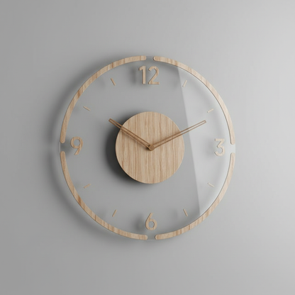 Clocky | Wanduhr Holz 35 cm Geräuschloses Design